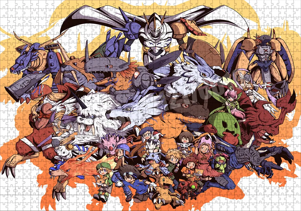 Digimon Puzzle 1000/500/300 piezas Digital Adventure Anime rompecabezas juguetes para niños inquietos juegos de mesa de dibujos animados Juguetes