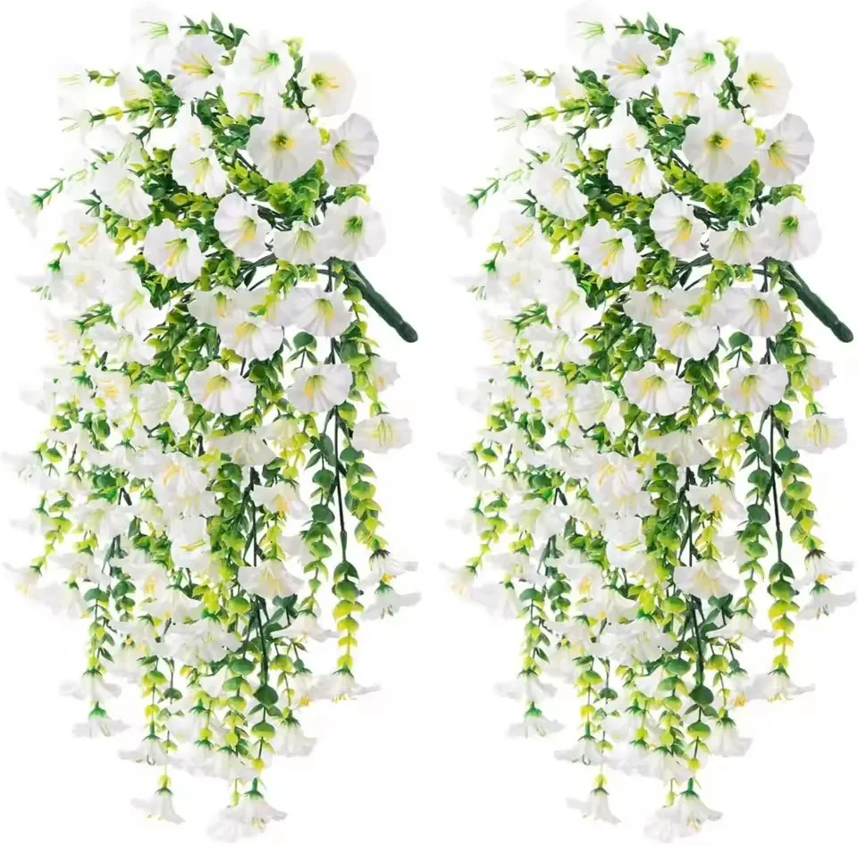 1/10PCS Kunstmatige Morning Glory Hangende Bloemen Nep Bloem Outdoor Huis Tuin Muur Opknoping Petunia Planten Bruiloft Decoratie