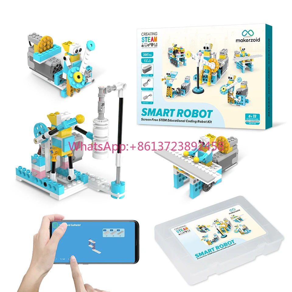 

Makerzoid Smart Robot 72-in-1 STEM Toy Educational Leaning Kit Building Robot Kit for Kids Ages 6+