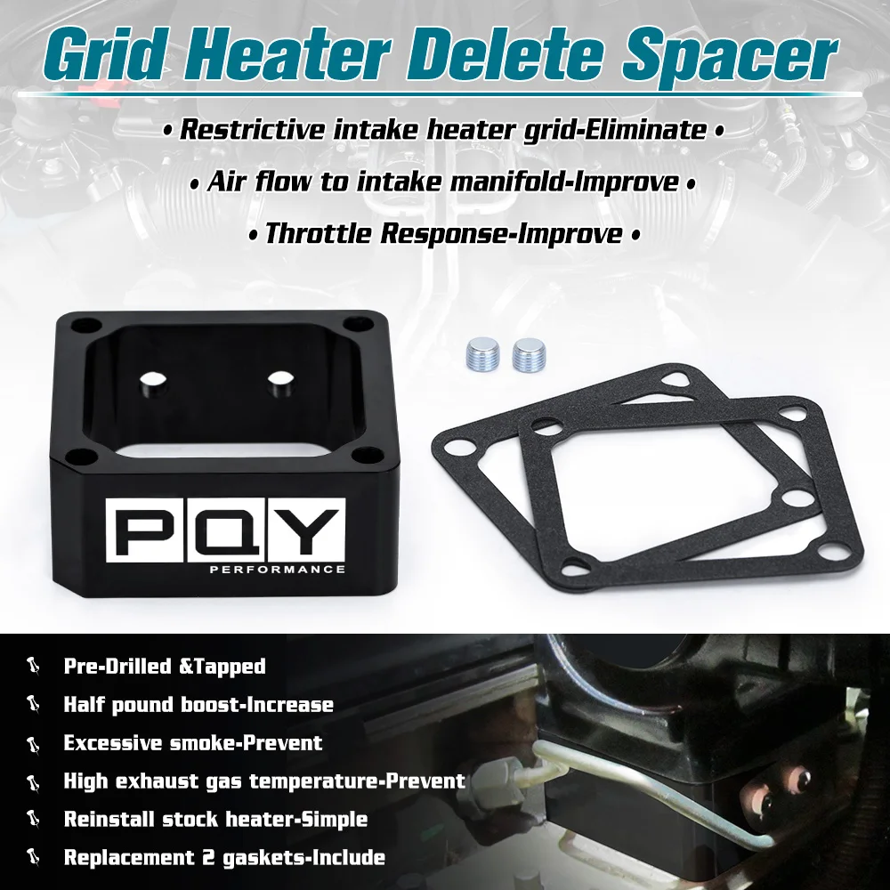 LZONE - Intake Grid Heater Delete Spacer Air Intake Grille Heater Remove Gasket For 98.5-07 Dodge Ram Cummins 5.9L 6BT Cummins