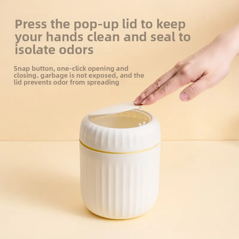 Desktop Mini Trash Can Durable Plastic Waste Bin with Lid Creative Garbage Organizer for Bedroom Office Desk Home Supplies