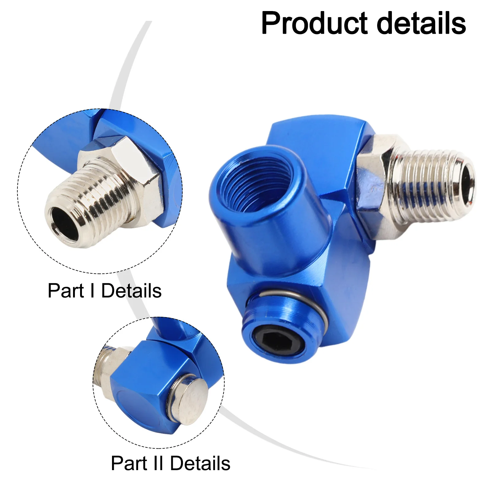 4pcs 1/4 Inch For Swivel Air Connector Adapter Pneumatic Part Adapter Pneumatic Rotary Joint Air Tool Accessories