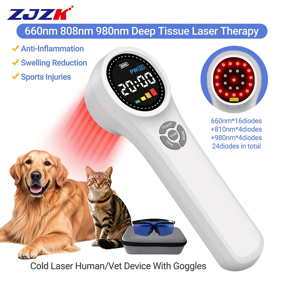 

2026 Laser Therapy Class 3b Lllt 810nm 660nm Hand Held Red Light Medical Physiotherapy Device Effective for Pet Dog Horse Pain
