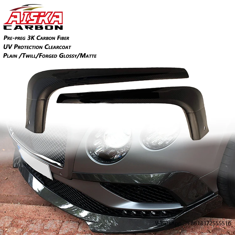 

DAISKA New Carbon Fiber Front Bumper Upper Splitters Lip For Bentley 16-18 Continental GT V8 S GTC Dry Car Accessory