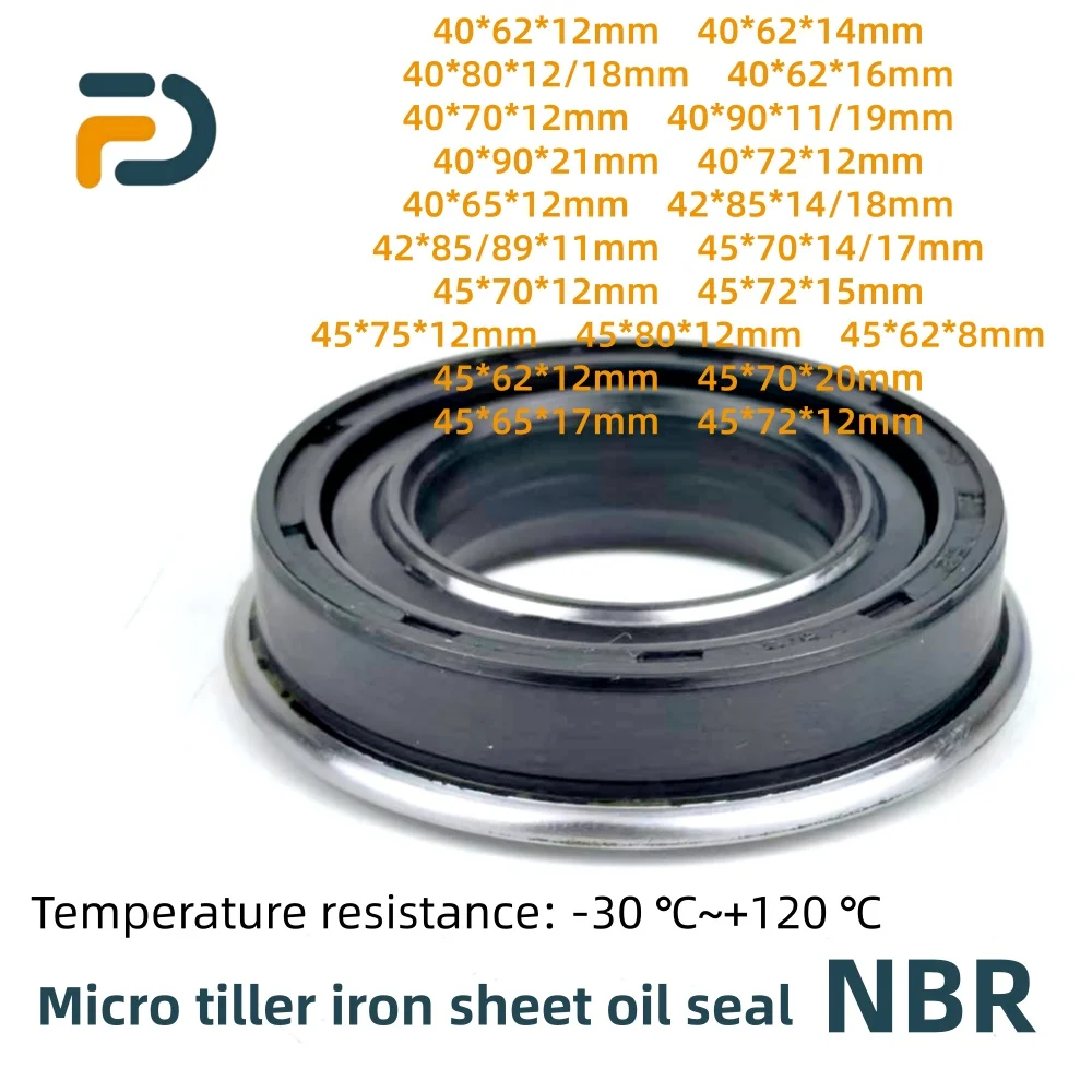 

Iron Shell Shaft Oil Seal ID:40*42*45*OD:62/65/70/72/75/80mm Micro Tiller Accessories Agricultural Machinery Anti Mud Seal O-Too