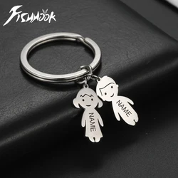 Personalized Keychain Custom Name Boy Girl Key Chain Family Mother Kid Child Gift For Woman Men Couple Stainless Steel Jewelry