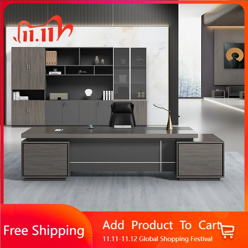 

Light Luxury Storage Desk Boss Table Simple Modern Conference Accessories Desks Executive Cabinets Designer Muebles Furniture