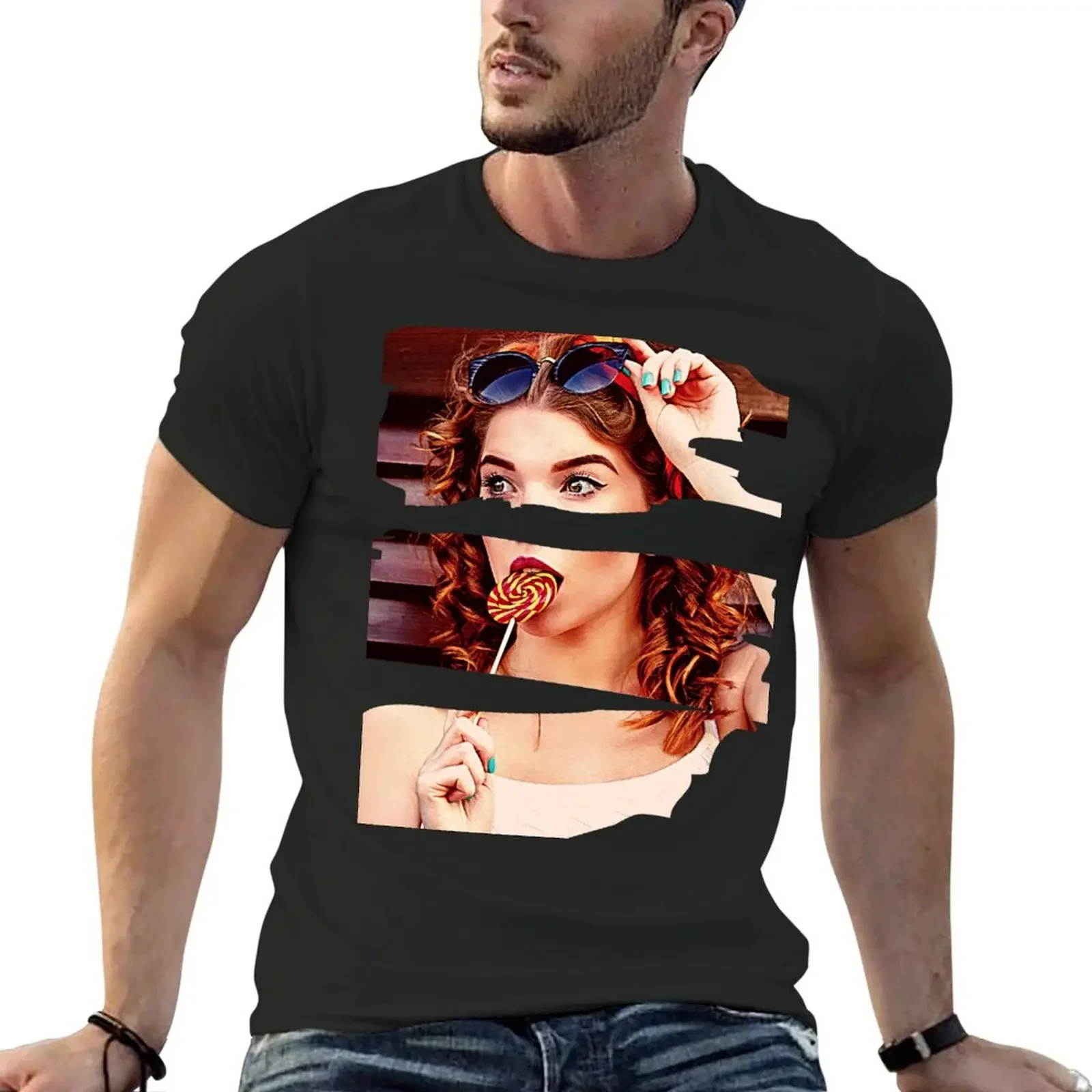 Copper Callie Lollipop Sucker & Shades T-Shirt plus size clothes graphic shirts mens graphic t-shirts funny