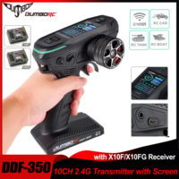 DUMBORC DDF-350 10CH 10Channel Transmitter with Receiver X10F X10FG Gyro Remote Controller for RC Car Boat Tank LCD FHSS System