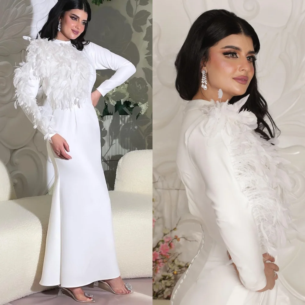 Customized Prom Simple High Collar Spaghetti Anke Length Dresses Vertically s Formal Occasion Gown فساتين الحفلات سهره سعوديه