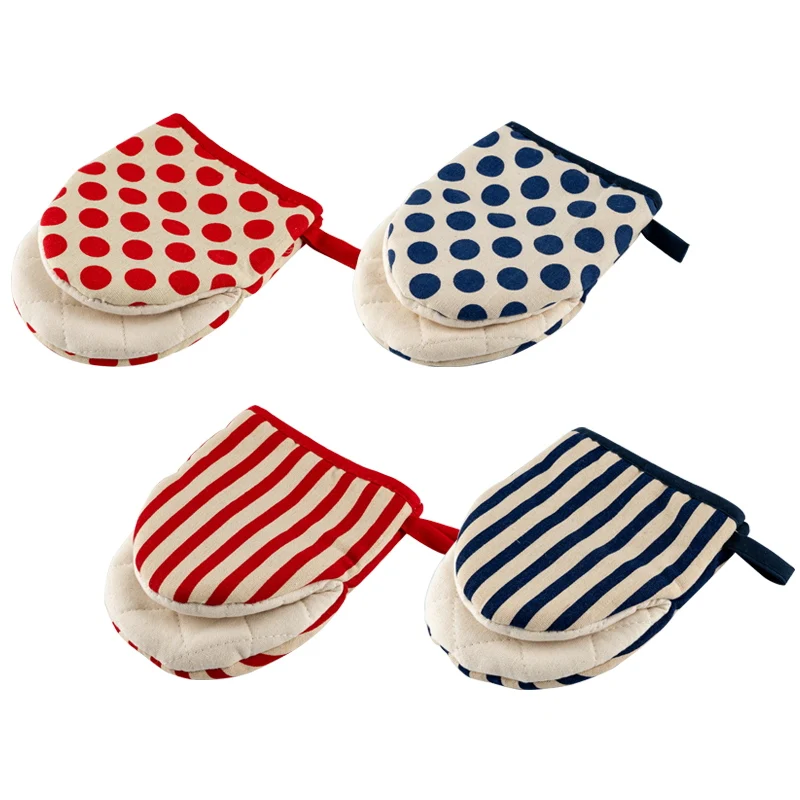 Manoplas de algodón para horno, guantes para horno resistentes al calor, soporte para ollas, manoplas de cocina para cocinar, hornear y asar