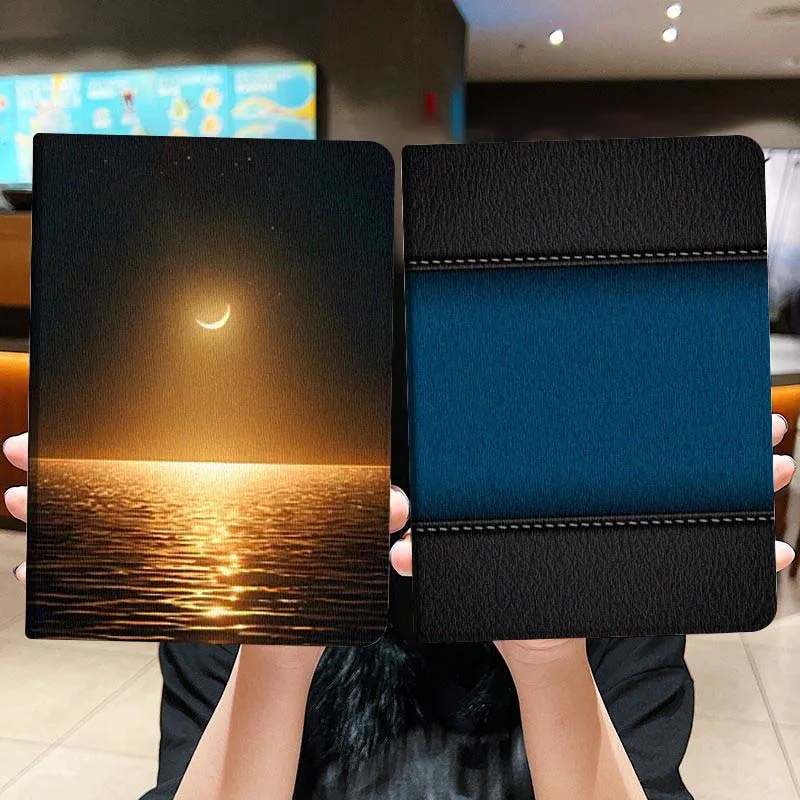 

Sunset Moon Carbon Fiber Gift For iPad Pro Air Mini 2 3 4 5 6 7 6th 7th 10th 11th 10.2 9.7 10.5 11 Foldable Tablet Case