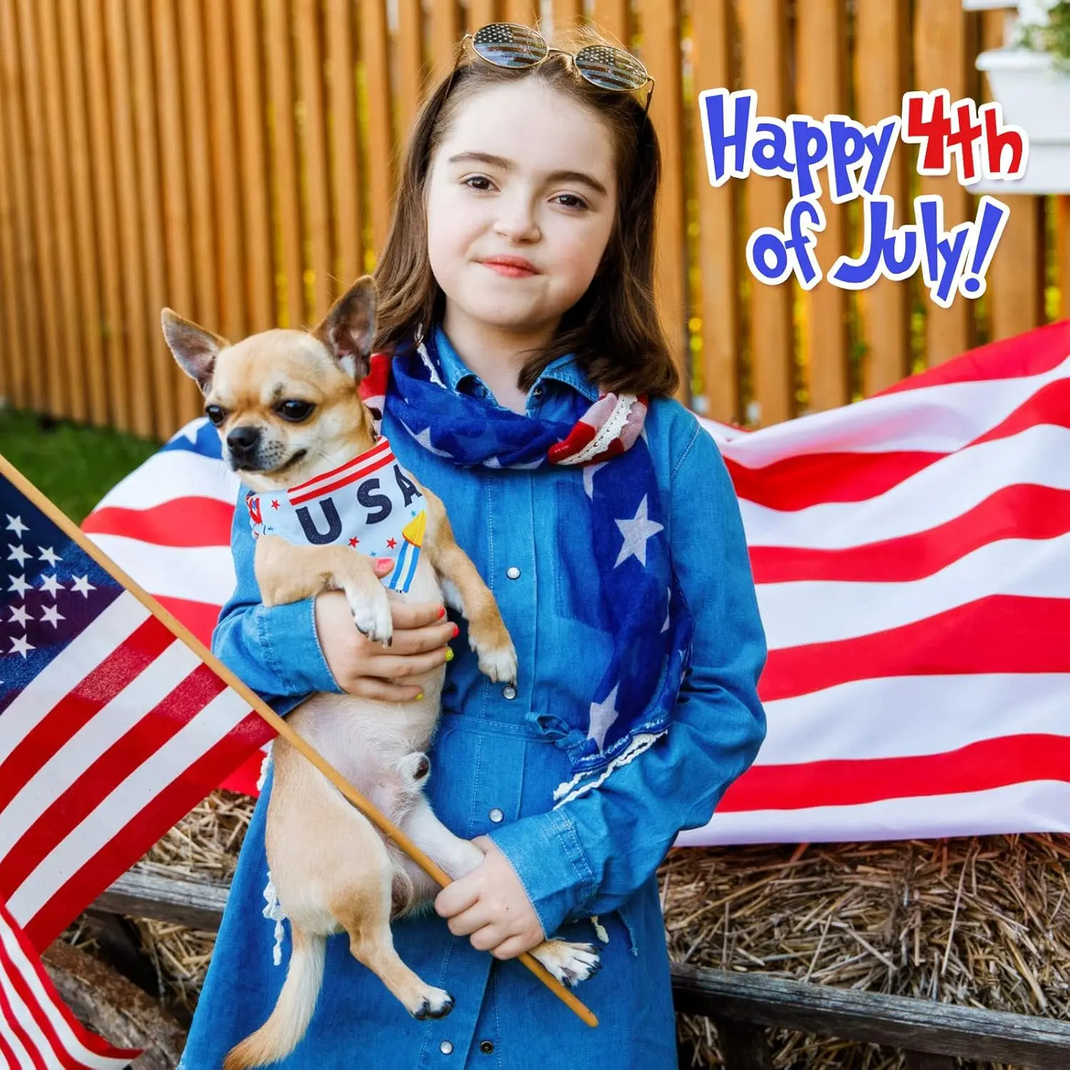 30 Stück 4. Juli Hundebandanas, Hunde-Lätzchen, Haustierkostüm, verstellbares Dreieckstuch für kleine und mittelgroße Haustiere – Detail 1