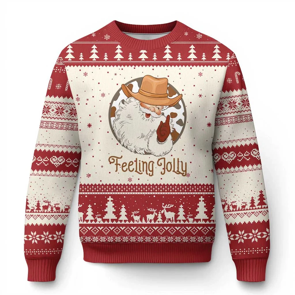 أنت! أنت! أنت! سترة رعاة البقر الغربية سانتا القبيحة لعيد الميلاد المجيد 2025 موضة جديدة للرجال بلوفر لحفلات عيد الميلاد بلوزات نسائية #6