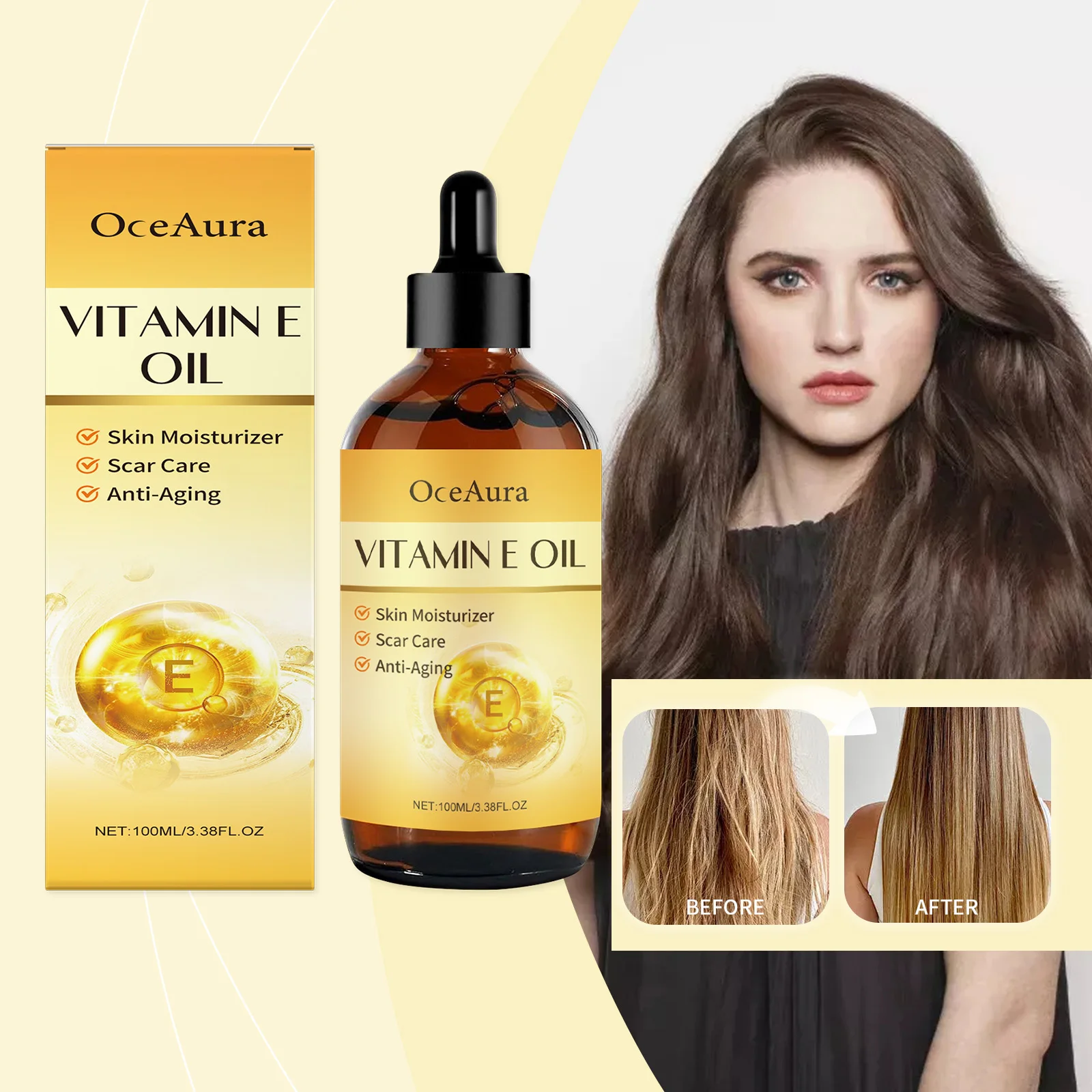 

OceAura Vitamin E Multi-effect Skin Care Oil Moisturizing Moisturizing Hydrating Facial Body Hair Nourishing Skin Care