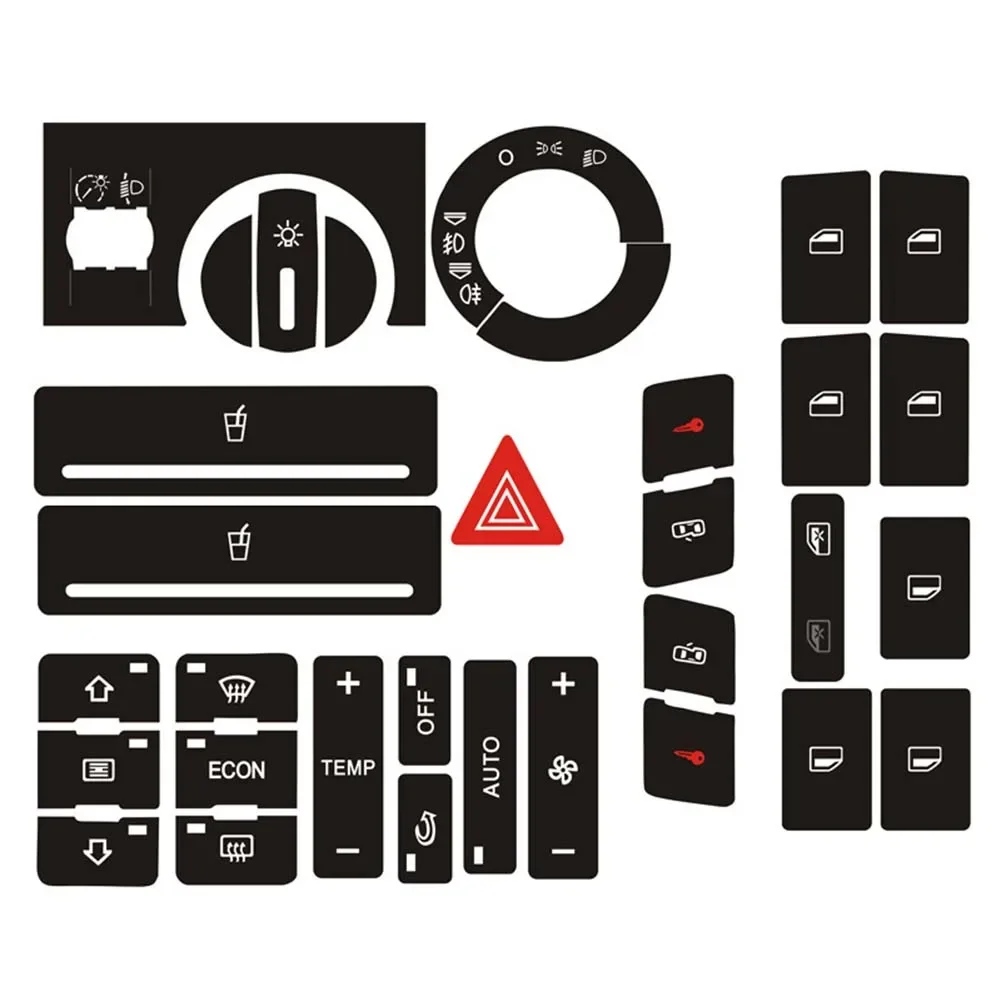 High Quality Long Lasting Push Button Decal Sticker Spare Study Replacement Car Exquisite Lightweight Accessories