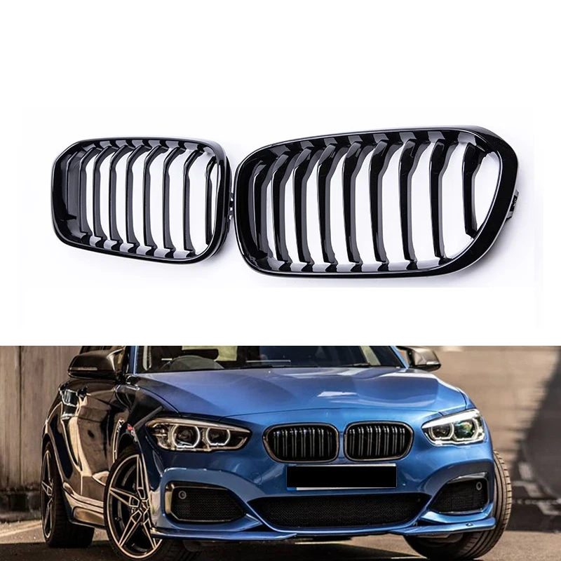 For 09 -12 BMW 3 Series E90 E92 Modified Center Net, black knight bright dumb black carbon fiber tri-color E46 intake grille