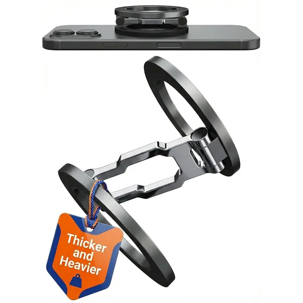

Thick Gym Magnetic Phone Mount & Stand – Dual-Sided Strong Magnet Holder for MagSafe & Android – All Metal Zinc Alloy – Adju