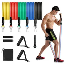 11-pcs Set TPE Resistance Bands Muscle Training Elastic Belt 100/150 LBS Fitness Elastic Rope Sport Training Workout Equipment