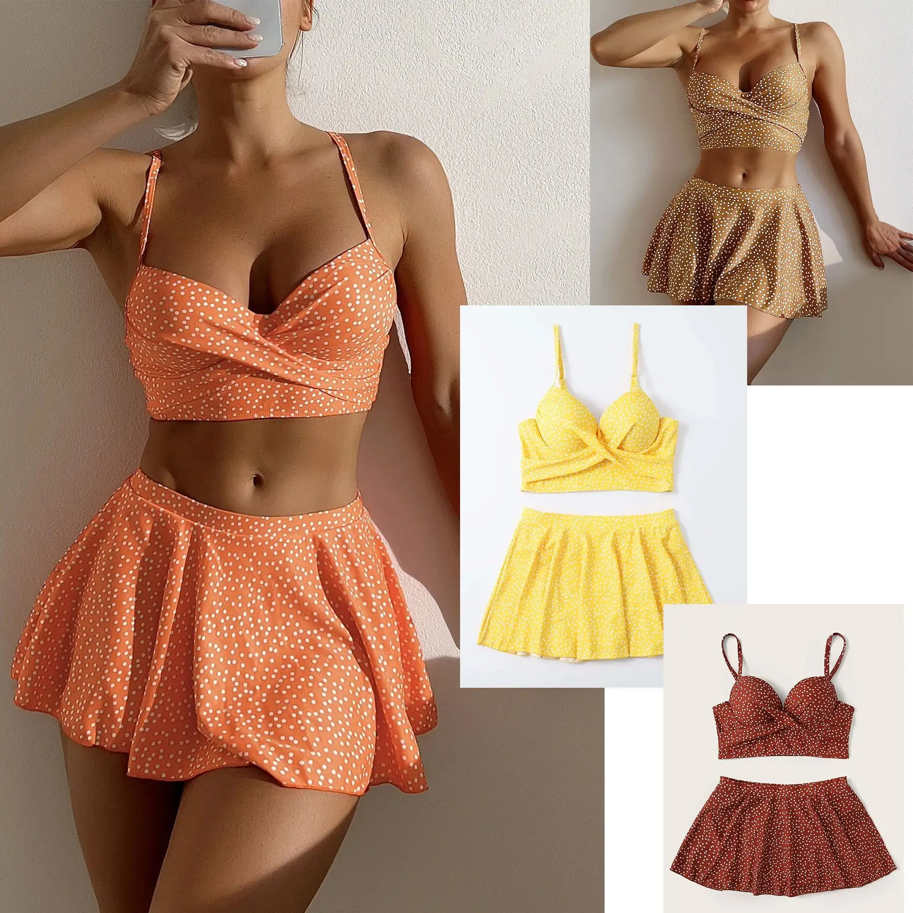 

Polka Bathing Suit Push Up Swimwwear 2025 New Swimming Suit for Women Two Piece Beachwear Female Swimsuit Sexy Beachwear