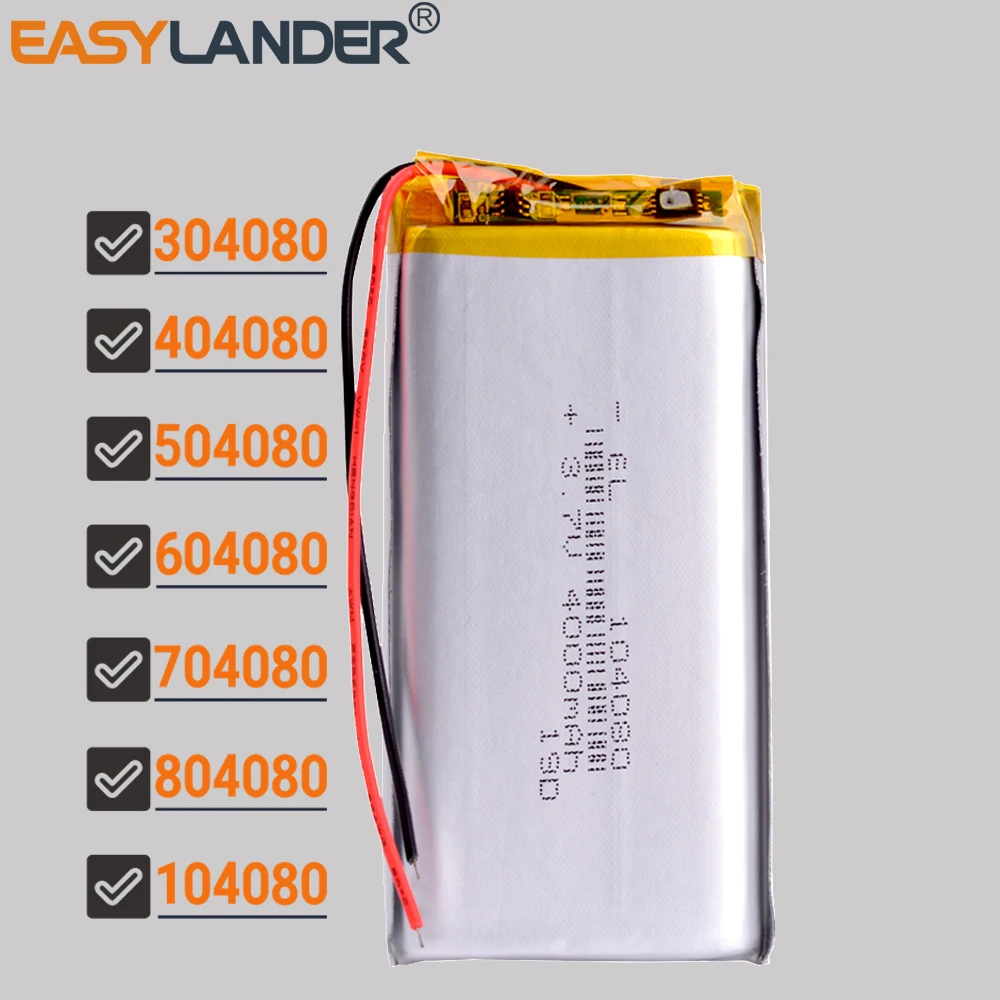 3.7V 4000mAh 104080 304080 404080 504080 604080 704080 804080   Lithium Li-ion Polymer Battery for colorfly c10 E-Books