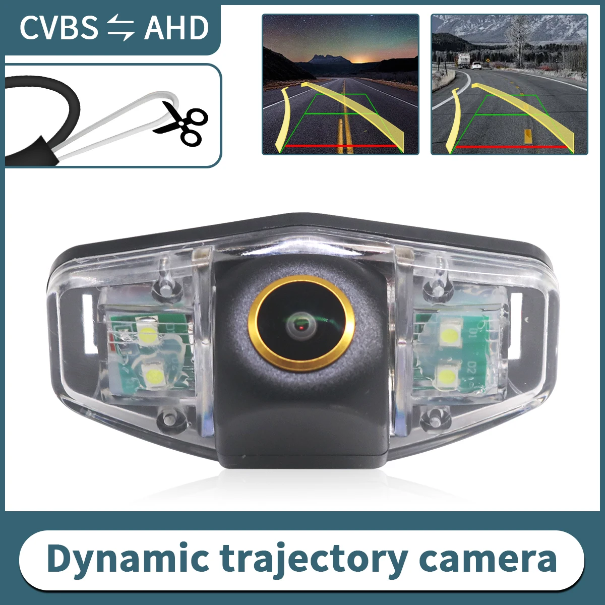 AHD Dynamic Traject 170 °   Goldene Linse Fahrzeug Rückansicht Rückfahrkamera für Honda Civic 2012-2015 Acura TSX 2004-2011