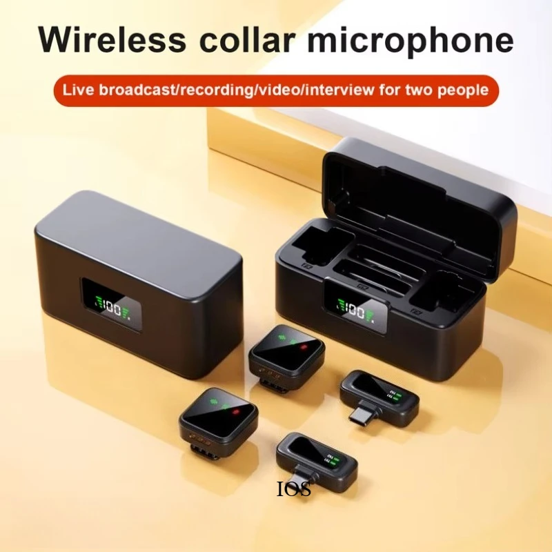 Wireless Lavalier Microphone with Charging Case 2.4G 2IN2 Pl