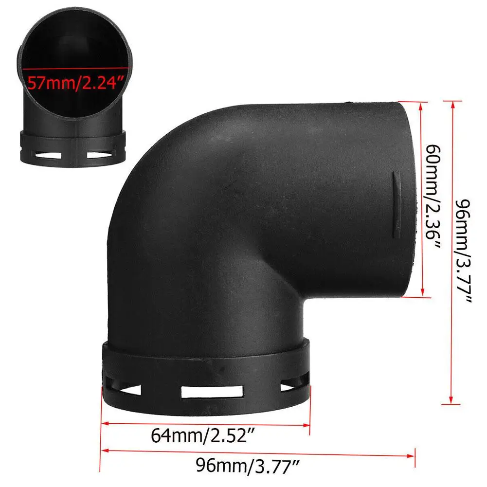 60mm Auto Winter Luft Diesel Standheizung L-Teil Winkel Auspuff Auto Auslass rohr Anschluss Adapter für Webasto / Eberspaecher