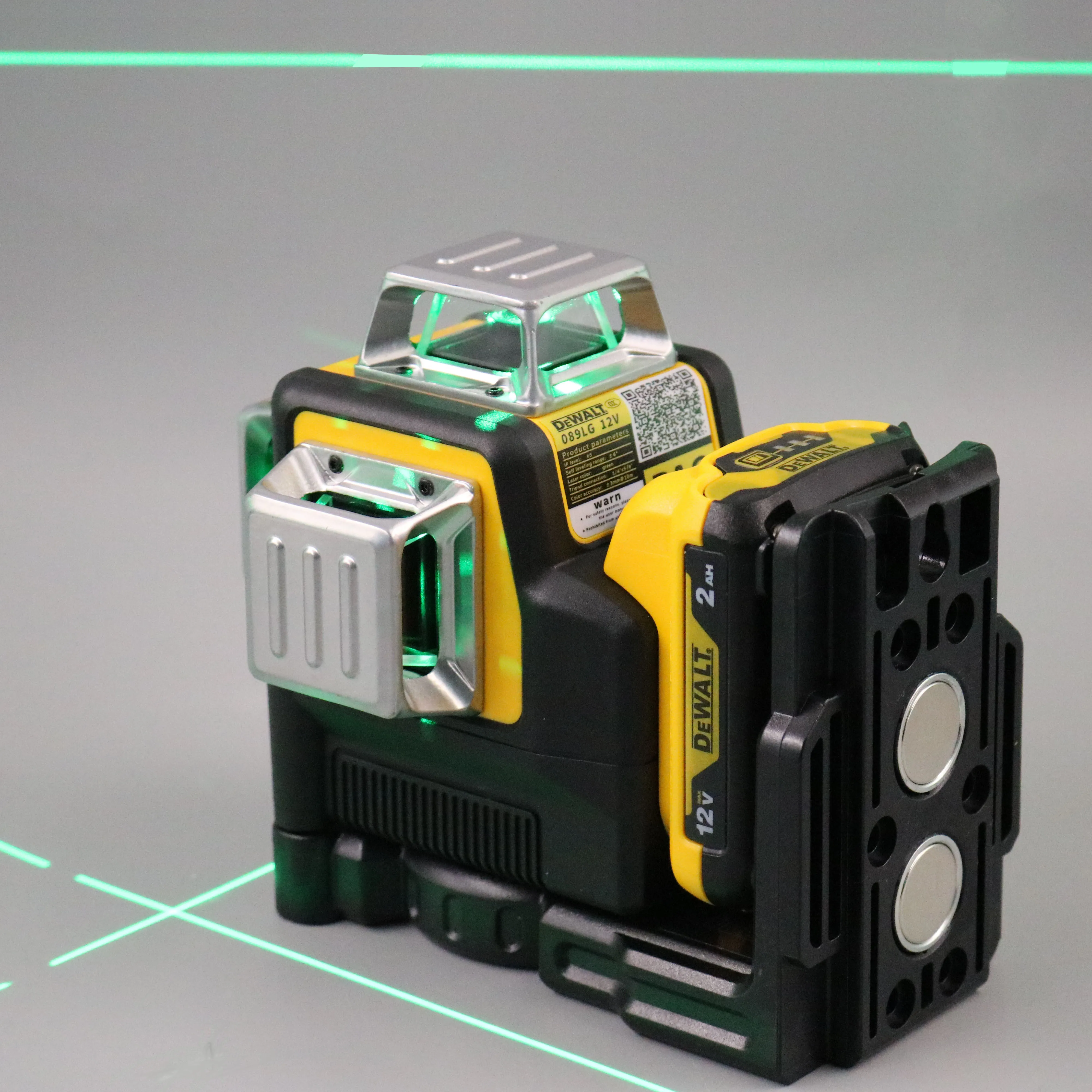 Dewalt 3 Sides*360 Degree Vertical 12 Lines Laser Level Horizontal Green Light Level Meter Outdoor For Dewalt 12V Battery