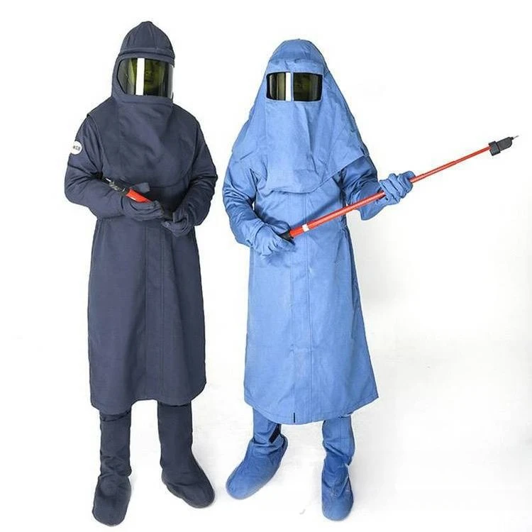 Anti-flame retardant heat insulation robe 12-card coat gloves with foot cover and hood HYF-DH012 anti-arc suit four pieces