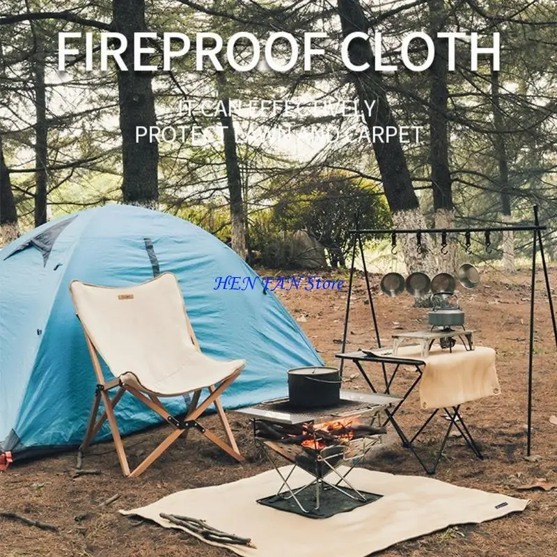 M89D ثقيلة الألياف الزجاجية المتأخرة ، بطانية مقاومة حرارية مقاومة ، في الهواء الطلق التخييم حصيرة الشواء #3