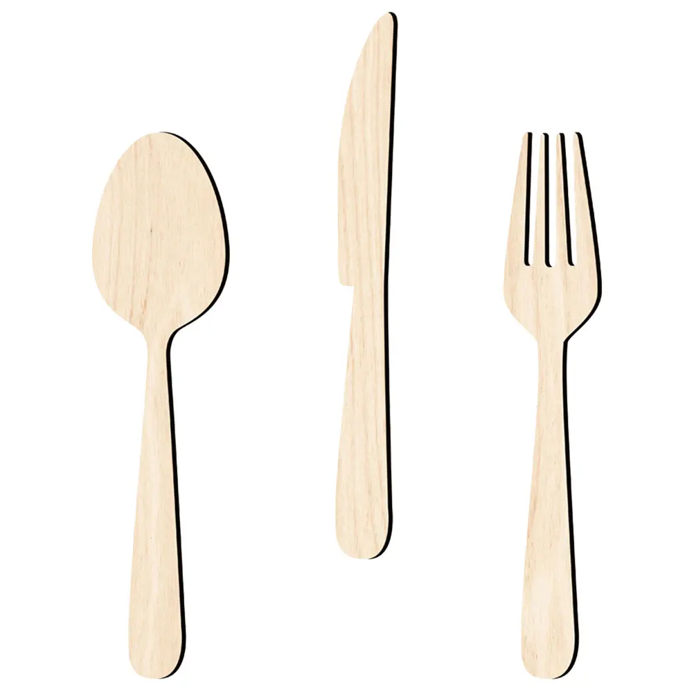 

Kitchen Wooden Fork Spoon Knife Sign Wall Decor Country Decorations Giant and Basswood Small Signs