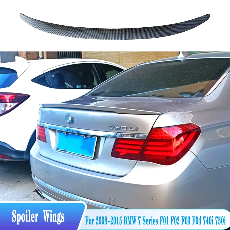 For 2008-2015 BMW 7 Series F01 F02 740i 750i Rear Trunk Lid Spoiler Tail Wings ABS Plastic Black Car Tuning Body Kit Accessories