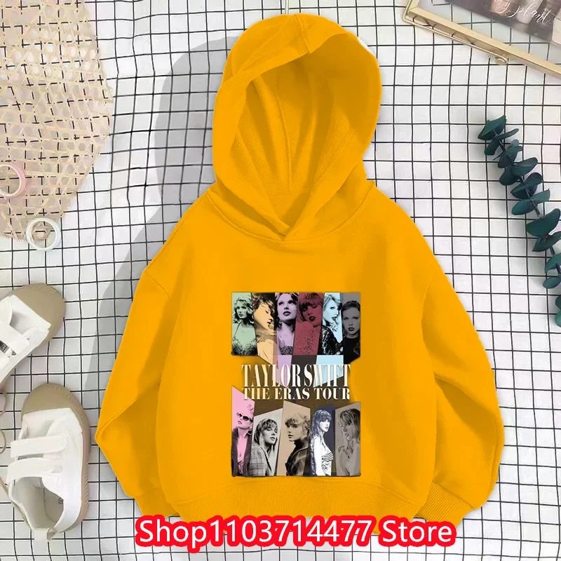 New Spring and Autumn Boys and Girls Hooded Top 4-14 Year Old Children's Fashion Leisure Hooded Top TAYLOR SWIFT Top+pants