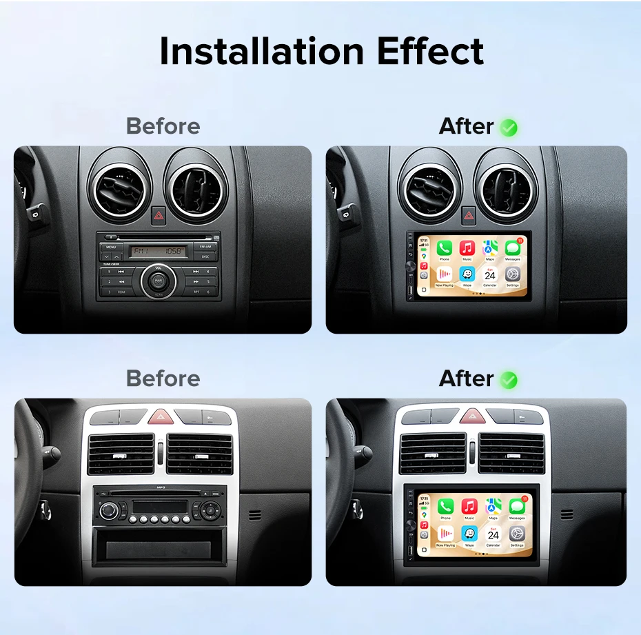 AINAVI Universal 2 Din Autoradio Carplay Wireless Android Auto HD 1280*720 IPS Touchscreen Typ-C USB Auto-Multimedia MP5 2DIN – Detail 3
