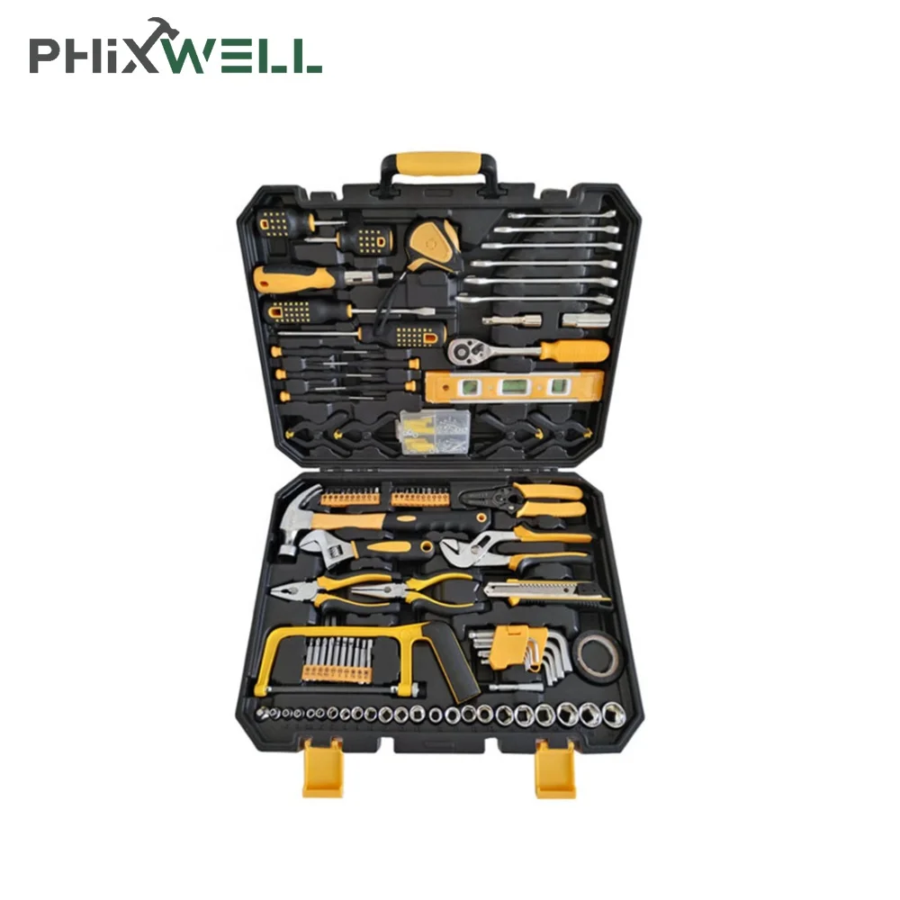 156 Pcs Tool Sleeve Household Box Wrench Hammer Hexagonal Key Combination Set Car Packaging Wrench Hand Tool Set Box