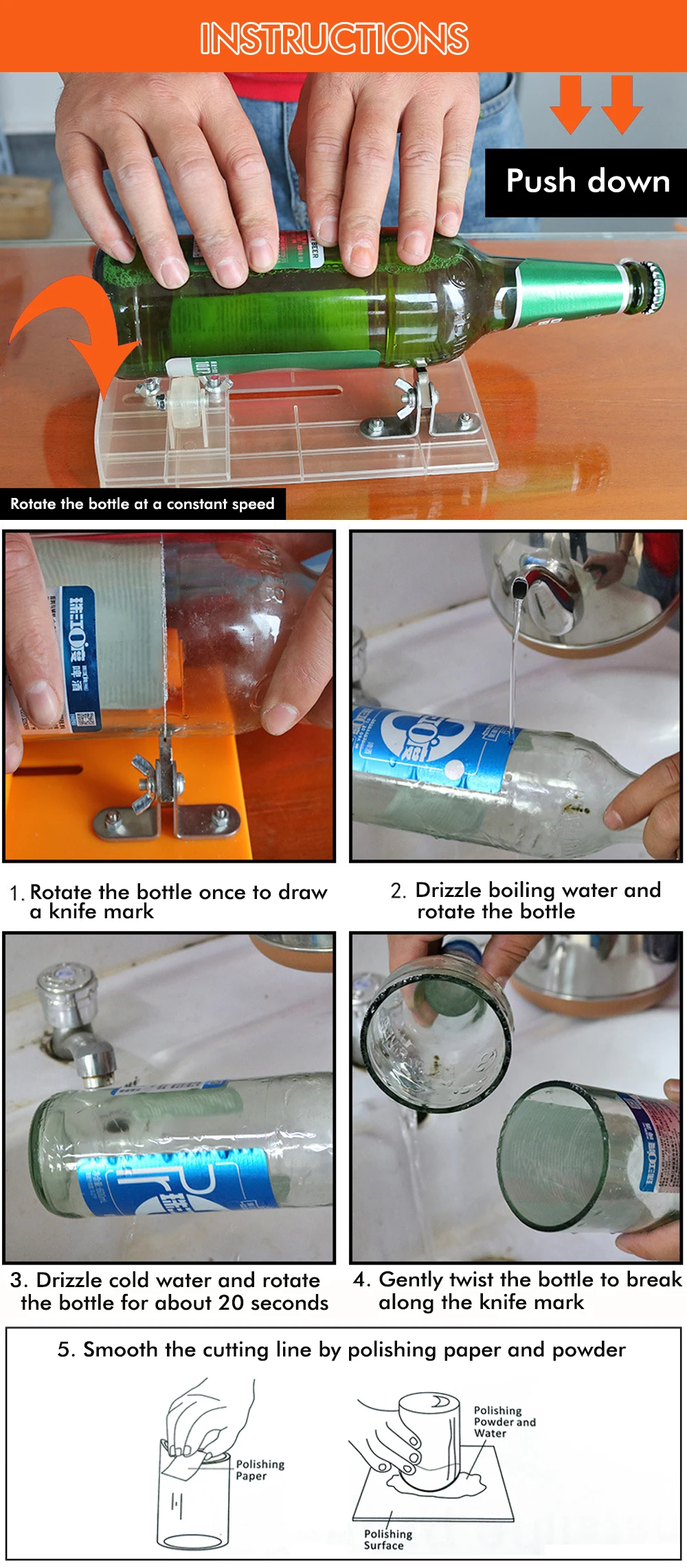 Universal Einstellbare DIY Glas Flasche Cutter Größen Metall Glas Flasche Cut Maschine Wein Flaschen Handwerk Dekorationen Schneiden Werkzeug – Detail 7
