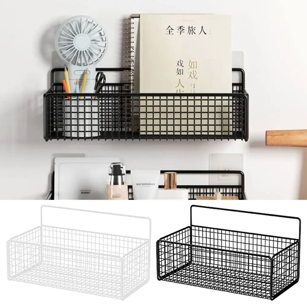 No-Punch Bathroom Organizer Shampoo Shower Gel Kitchen Makeup Storage Wall Mount Storage Rack Bathroom Accessories