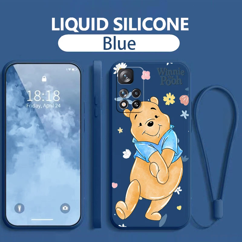 Winnie The Pooh Art For Xiaomi Redmi Note 13 12 11E 11T 10T 10S10 Pro Plus Turbo 5G 4G Liquid Rope Phone Case