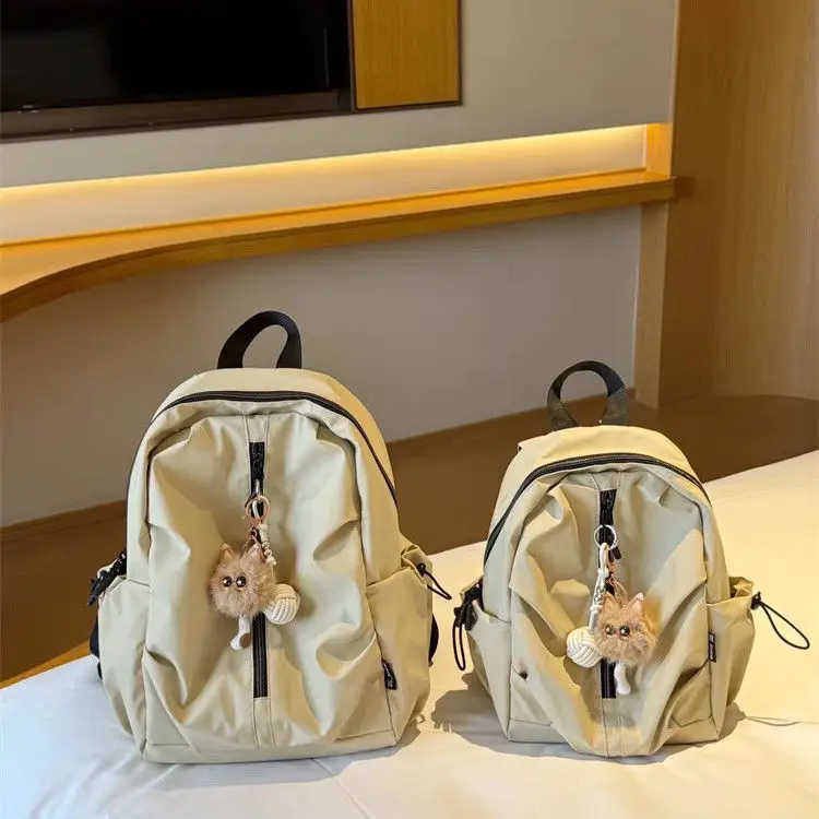 Backpack Nylon 2025 Fashion Simple Casual Solid Korean Sweet Office Lady Backpack Book Bag