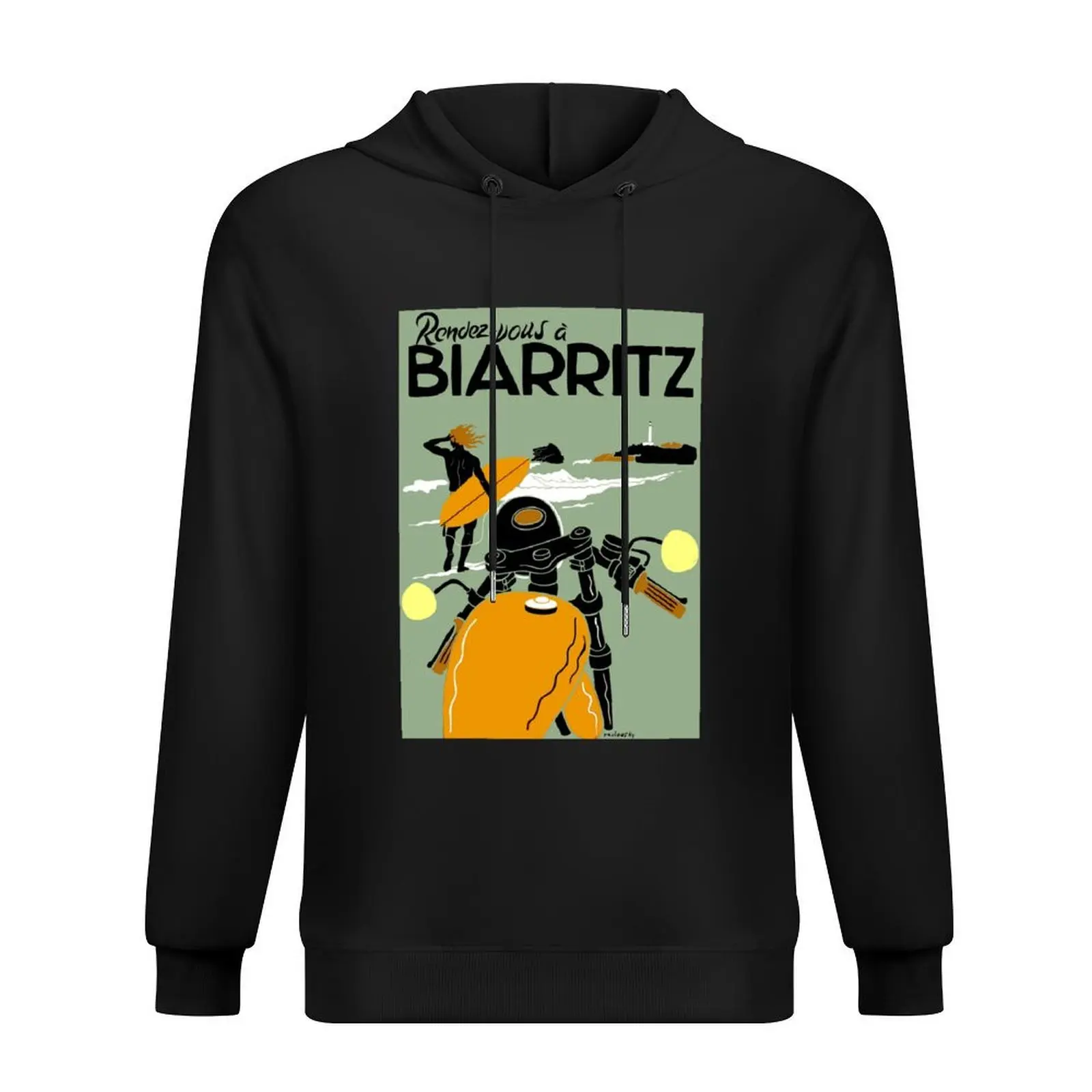 BIARRITZ ; Vintage Travel Advertising Print Hoodie men's coat men's winter sweater fashion men autumn hoodie