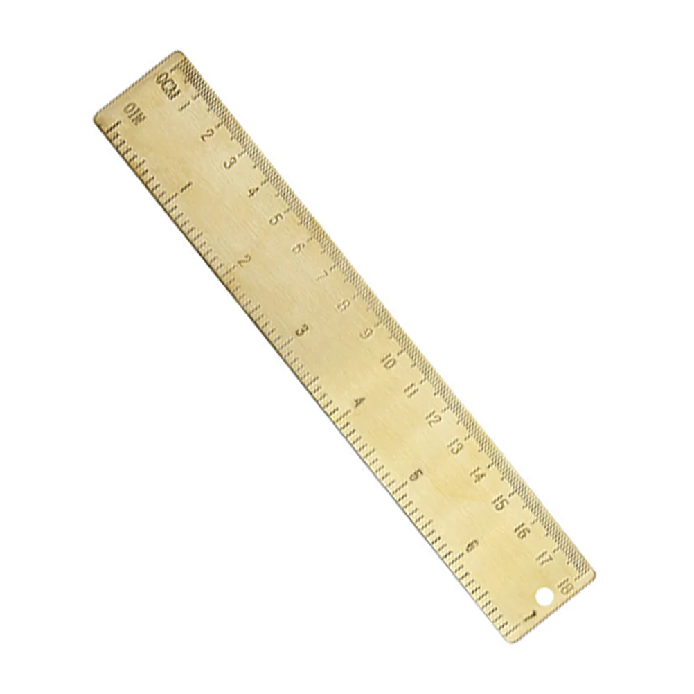 Brass Ruler s Premium Thin Light Bookmark Measuring Tool Double Scale Straight Drafting Ruler Safe Practical Affordable