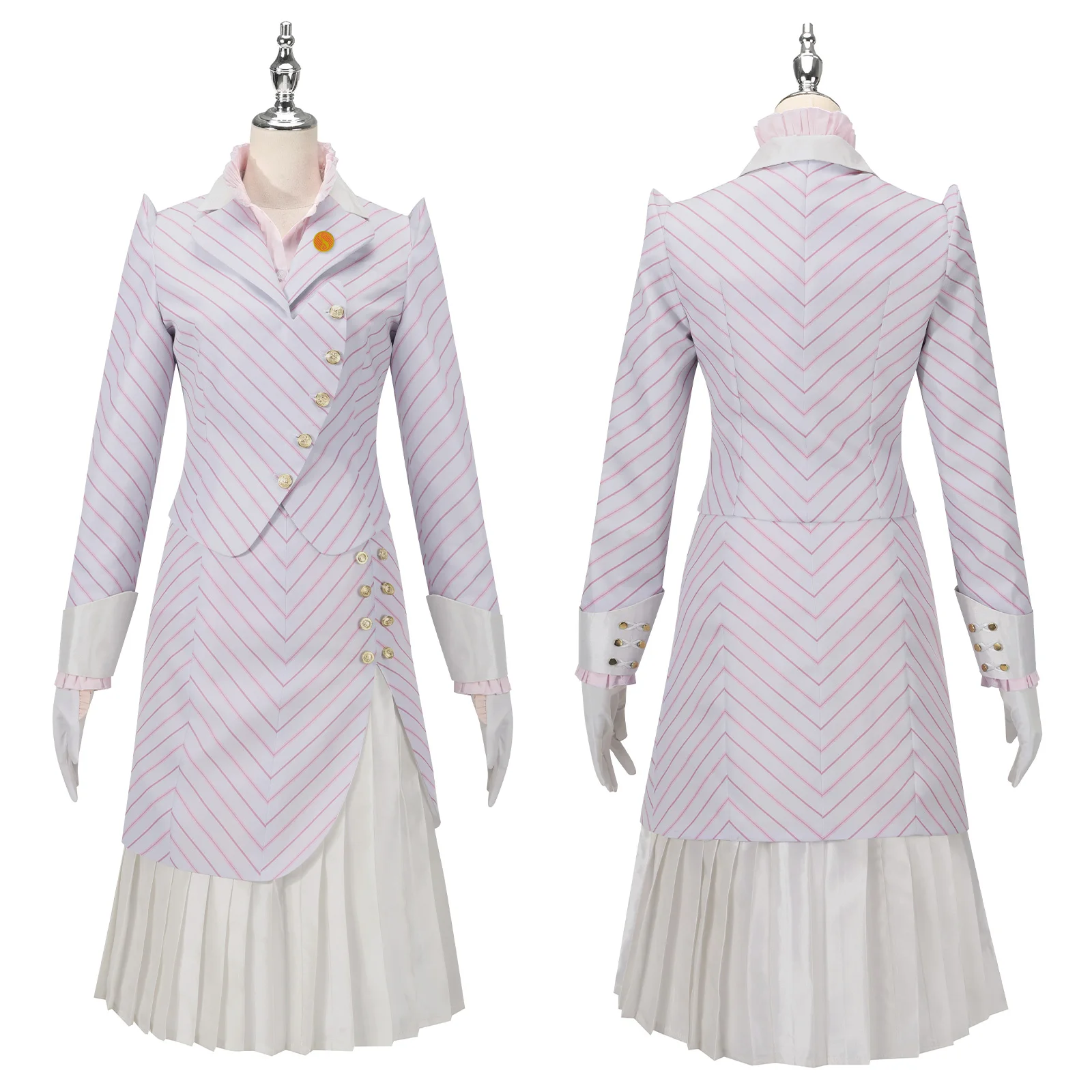 فستان Glynda التنكري معطف قميص أرجواني مع قبعات وقفازات مجموعة كاملة لحفلات الهالوين وأعياد الميلاد