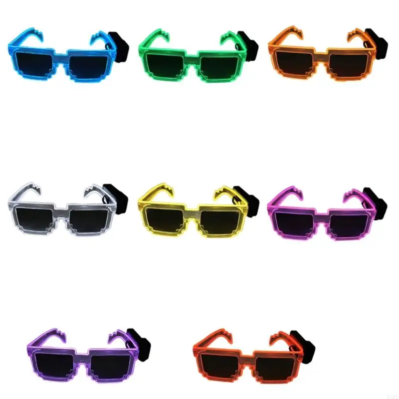 

K3KF LED Light Up Sunglasses With Fashion Frame Lenses For Concerts Parties Night Event Gathering Adult Unisex Party Eyewears