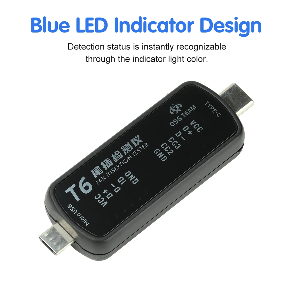 T6 الذيل التوصيل تستر إصلاح الهاتف المحمول المزدوج التوصيل تهمة ميناء تستر واجهة أداة كشف الأخطاء السريع للهاتف أندرويد