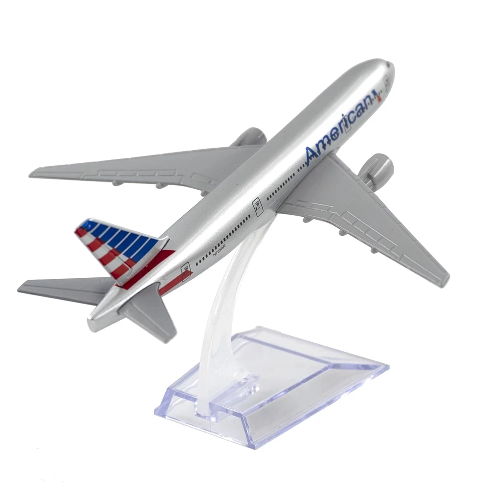 1/400 Scale Alloy Aircraft Boeing 777 American Airlines 16cm Plane B777 Model Toys Decoration Children Kids Gift for Collection