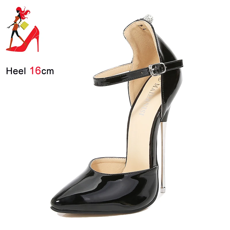 Fetish 16CM Extreme High Heels SM Cosplay Sandals Summer Fashion Poined Toe Stilettos Crossdresser Shoes Metal Heel Women Shoes