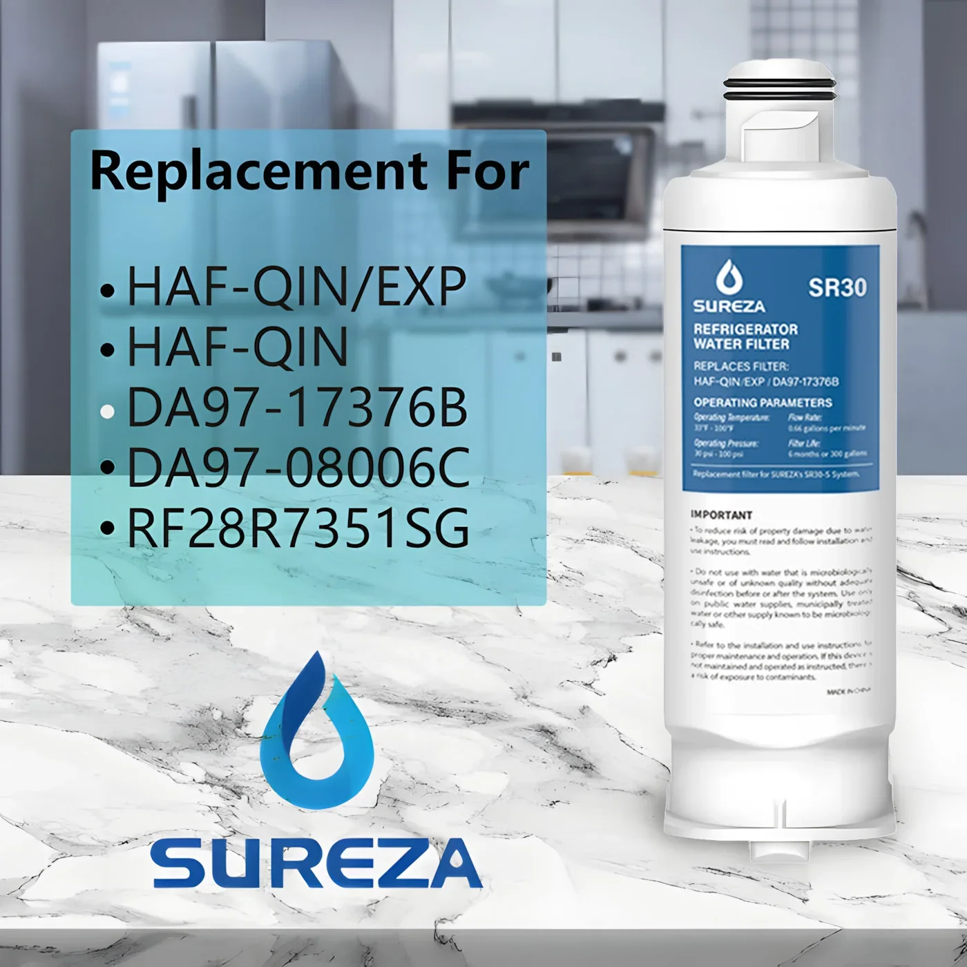 Water Filter Replacement Samsung DA97 17376B Refrigerator Filter HAF-QIN/EXP HAF-QIN DA97-08006C RF23M8070SG WS645A, 2-6PACK