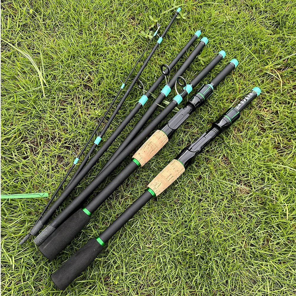 ML Action Carbon Lure Fishing Rod 1.8/2.1m 4-5 Sections Super Hard Baitcasting Pole Line Weight 4-10lb EVA Handle for All Waters