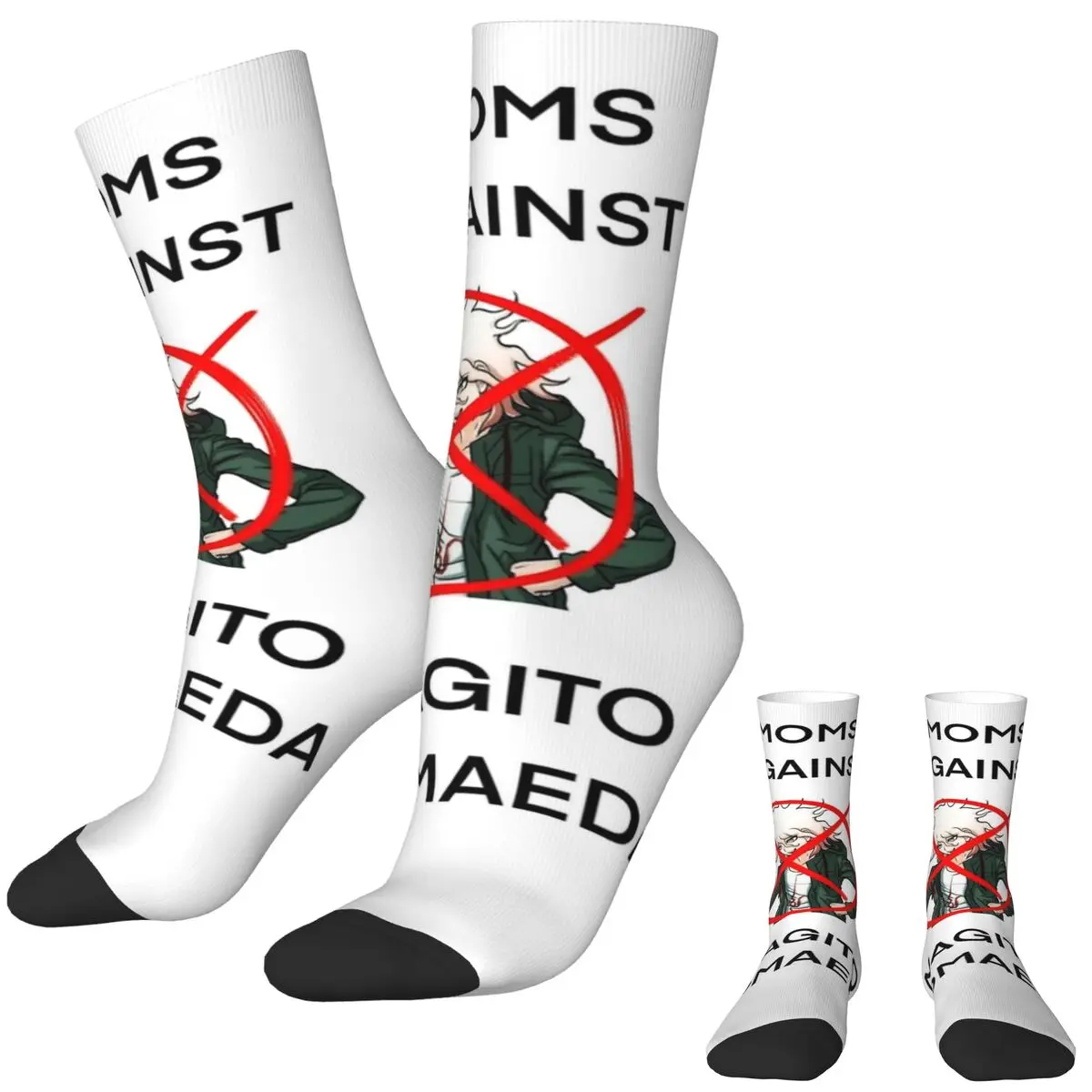 Makoto Naegi Nagito Komaeda (2) Socks Spring Stockings Funny Men Warm Soft Socks Printed Running Sports Non Skid Socks